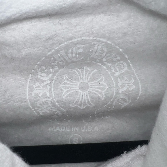 EXCLUSIVE Chrome Hearts St Barths White Hoodie Baby blue horse shoe logo - Picture 6 of 12